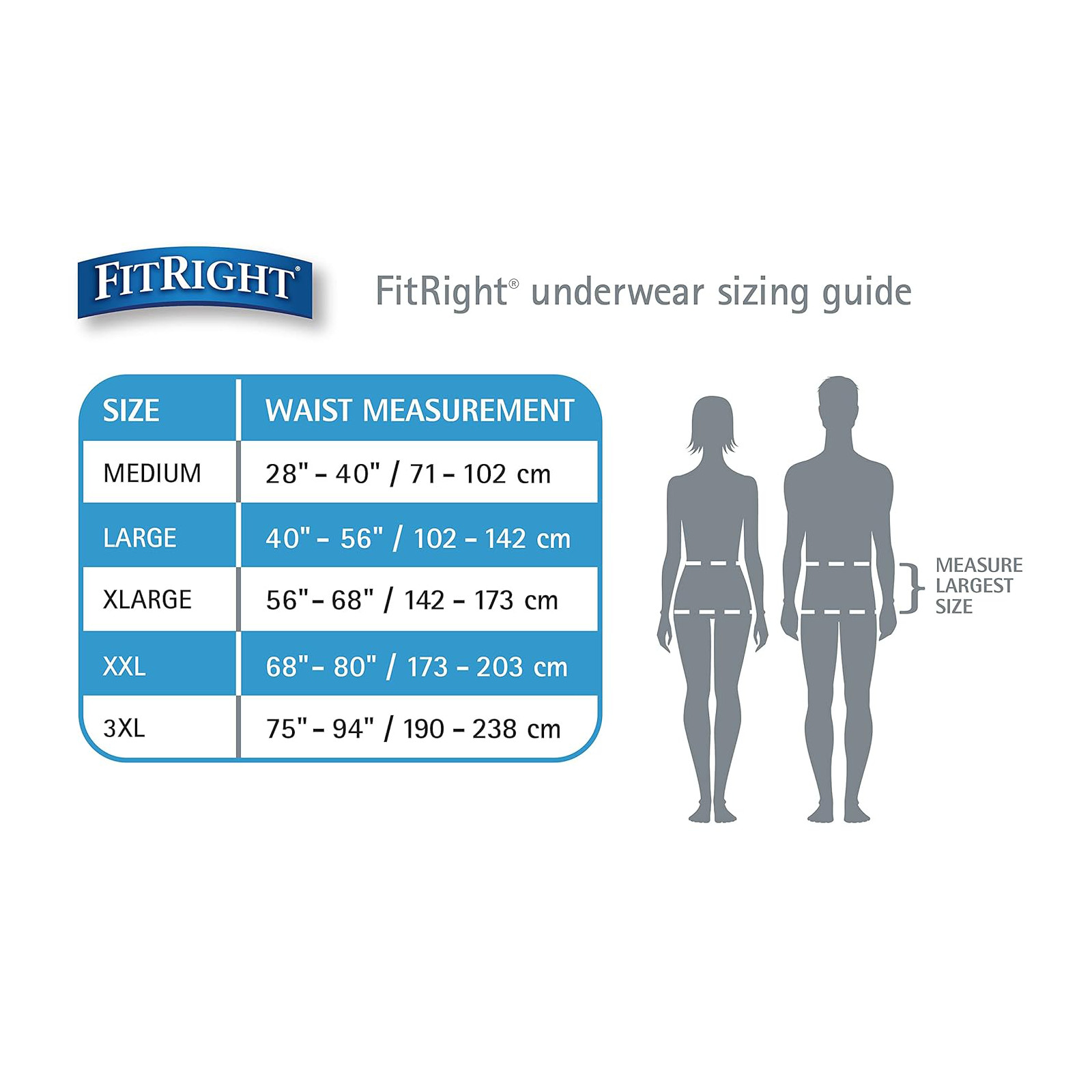 FitRight Adult Incontinence Underwear, Unisex, Ultra Absorbency, 3XL, 20 Count