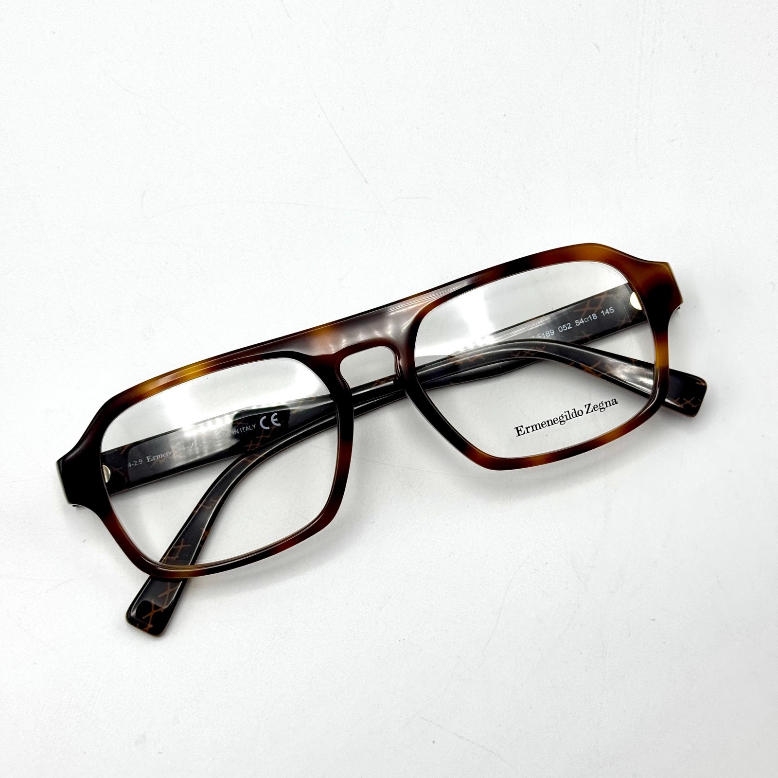 Ermenegildo Zegna Eyeglass Frames XXX13 EZ5199 052 Havana Pilot 54-18-145