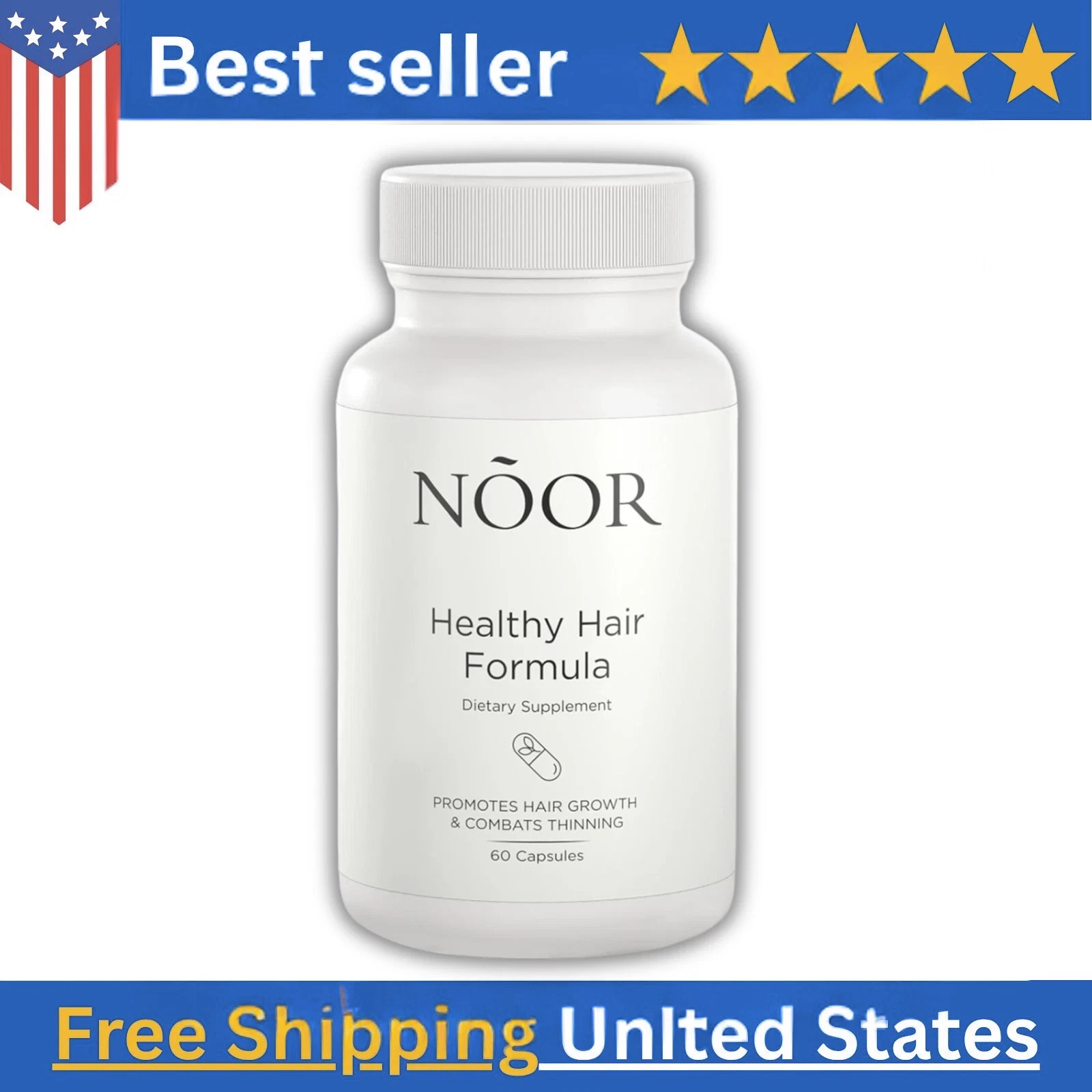 NOOR HAIR Healthy Hair Formula, Hair Growth Supplement Supporting Thick Hair