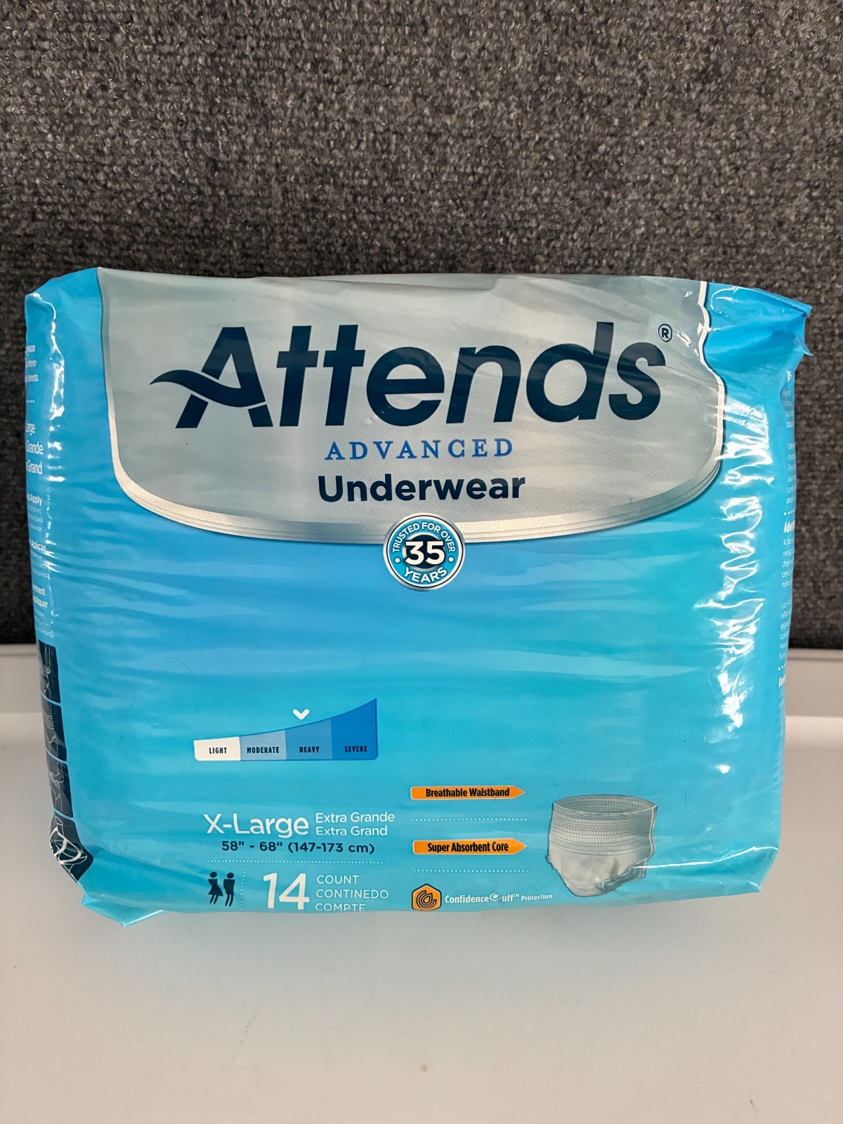 Attends Adult Unisex Diapers XL Overnight Advanced Underwear One Pack of 14