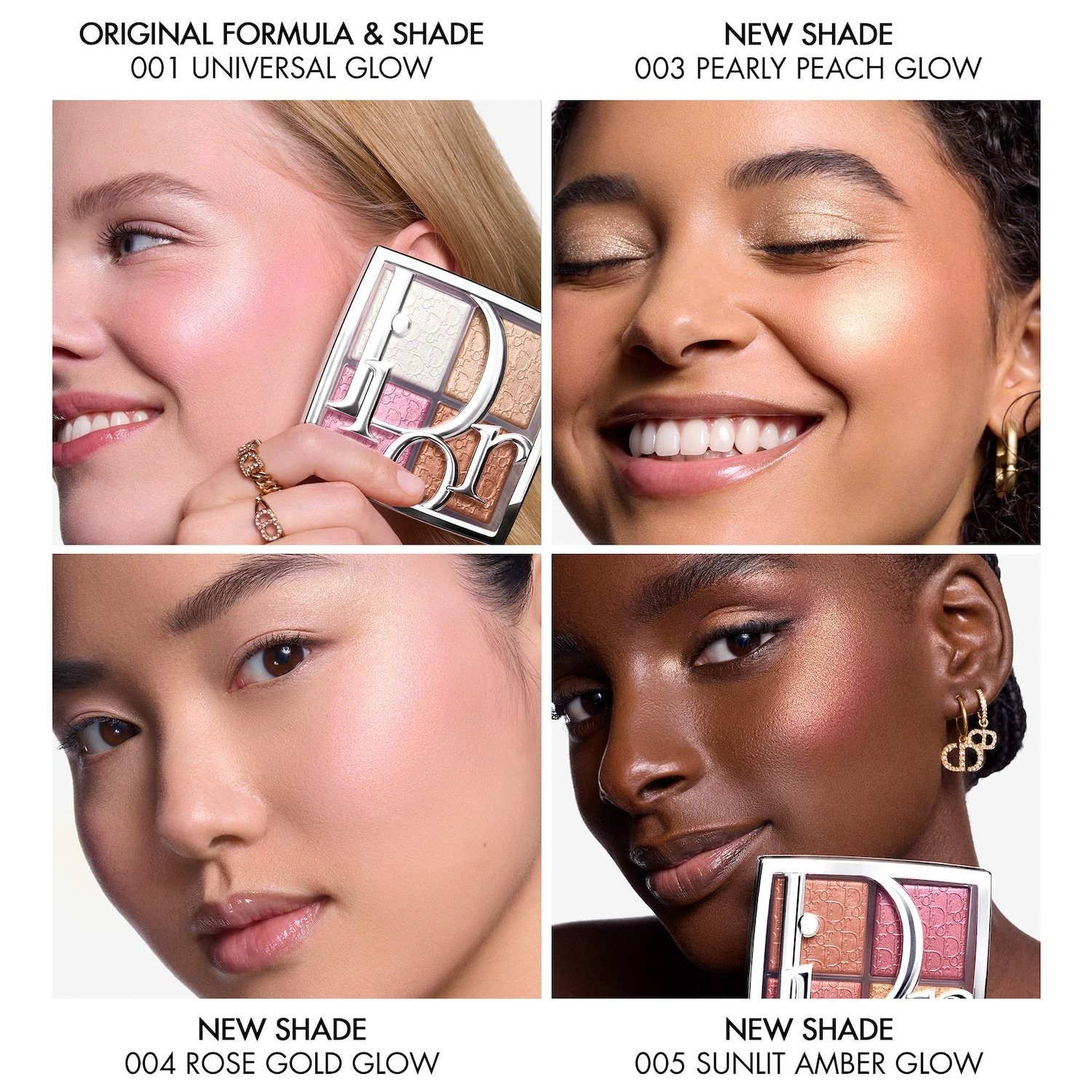 DIOR Authentic Backstage Glow Maximizer Face Palette 0.4oz 4 shades