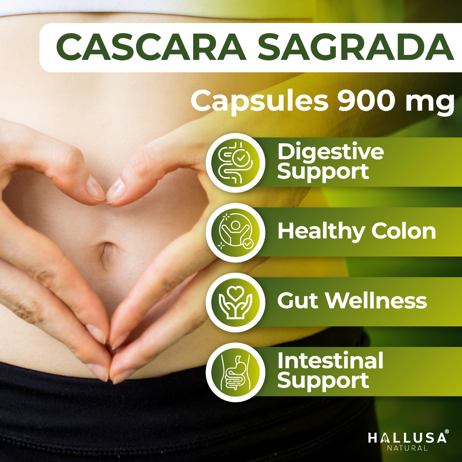 CASCARA SAGRADA – Gentle Natural Laxative – Digestive & Metabolism – 60 Caps