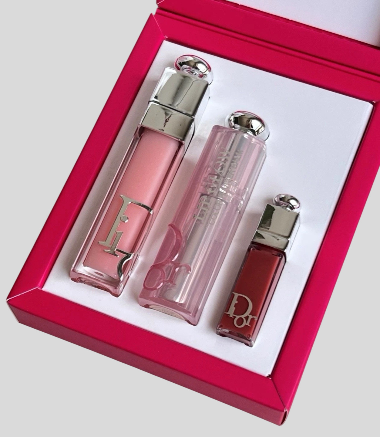 Dior Addict Lip Essentials 001 Pink 3pc Set Lip Gloss Gift for Women NIB New