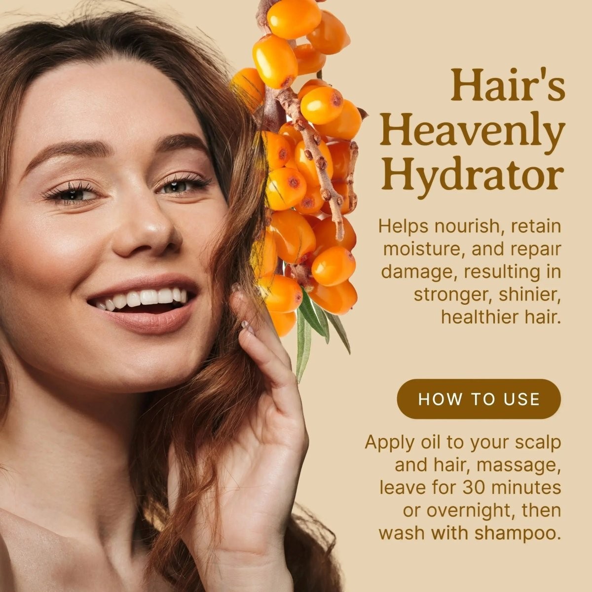 Organic Cold-Pressed Sea Buckthorn Oil 100% Pure Raw Skin Hair Face Anti-Aging