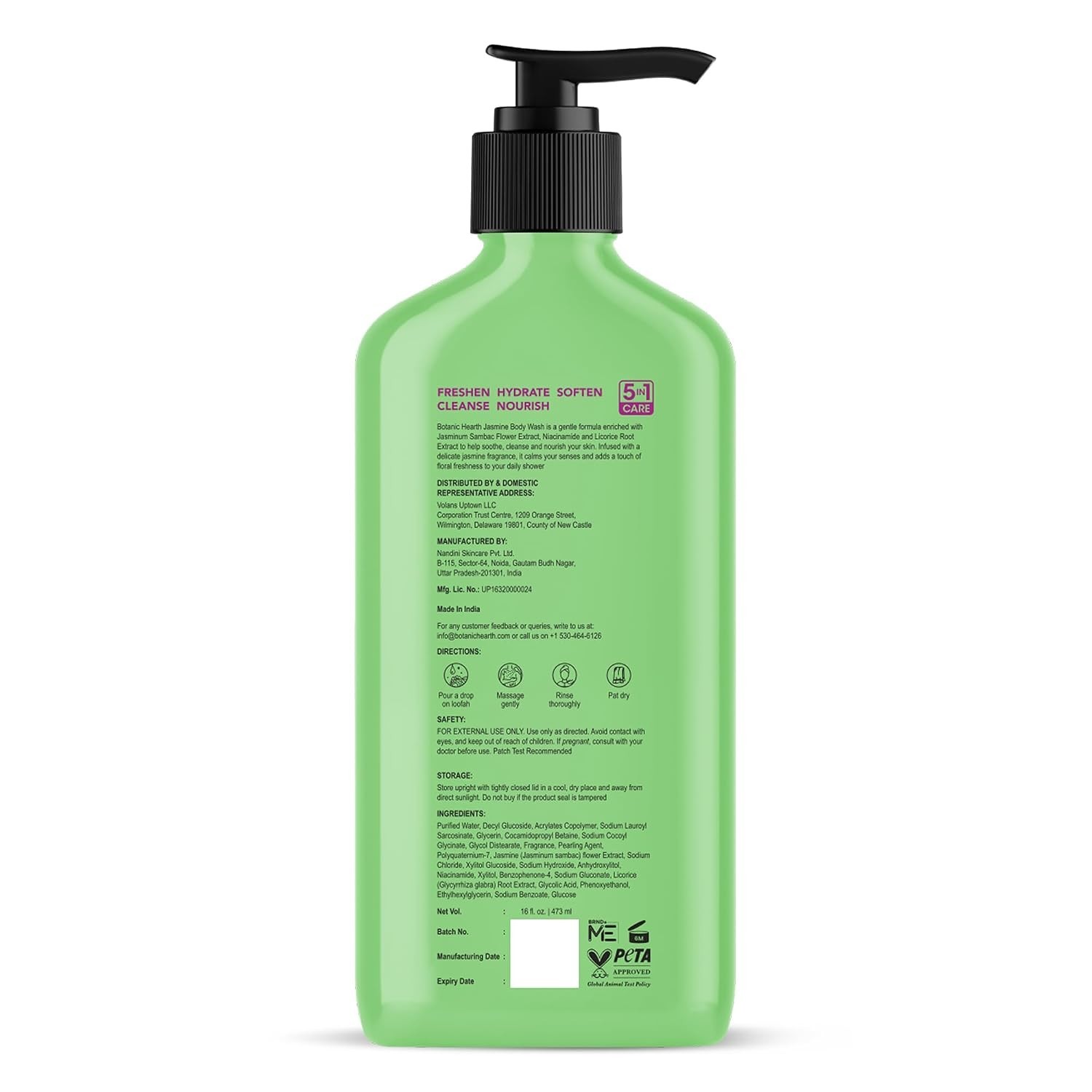 Soothing Jasmine Body Wash – 5-in-1 Hydrating Formula for All Skin Types (16 oz)