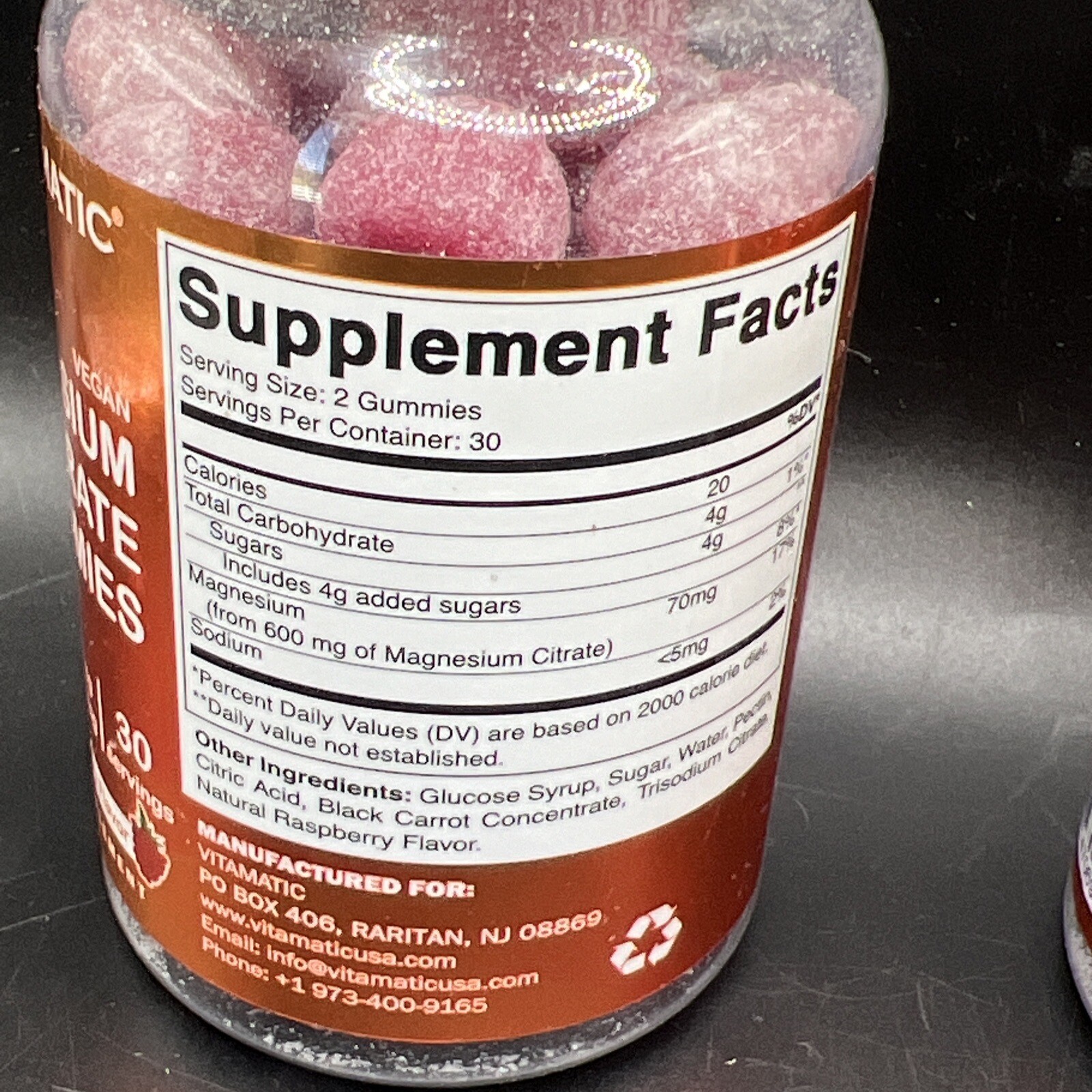 Lot Of 2 Vitamatic Magnesium Citrate Gummies 600mg per Serving 60 Vegan Gummies