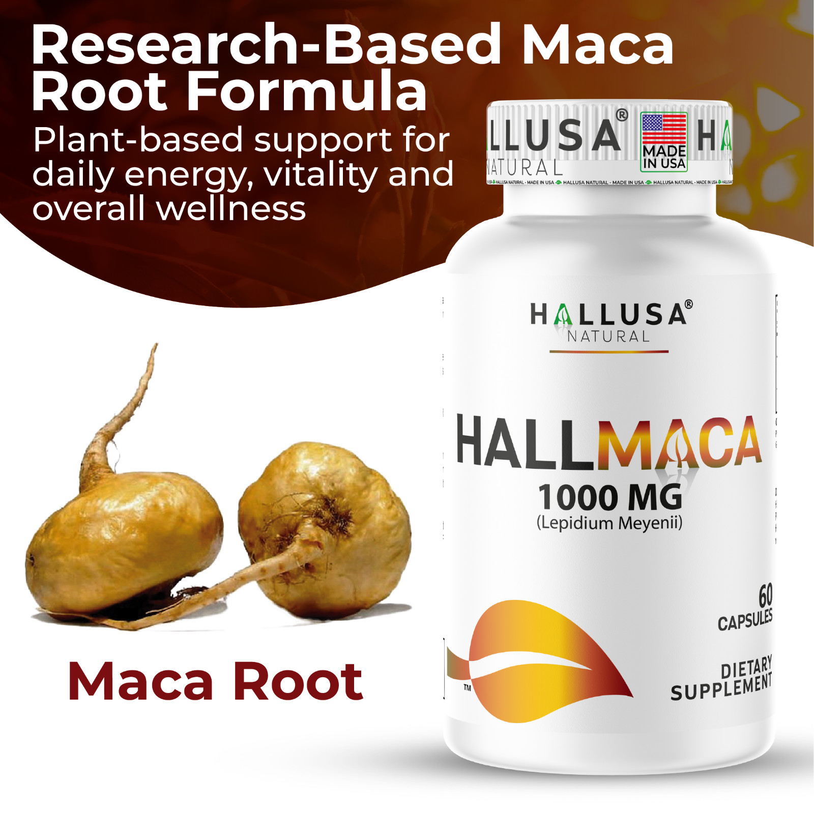 Maca Root for Men and Women – Superfood – Energyzer – Hormone Balance – 60 cap