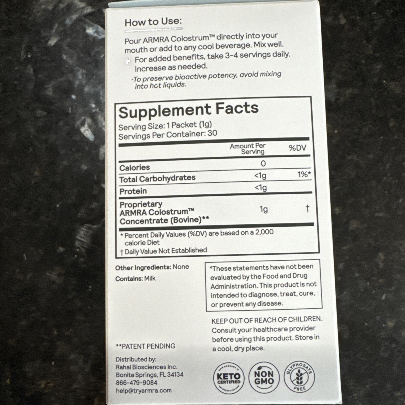 ARMRA Colostrum Superfood Grass-Fed Immune Fitness Brain Benefits Unflavored New