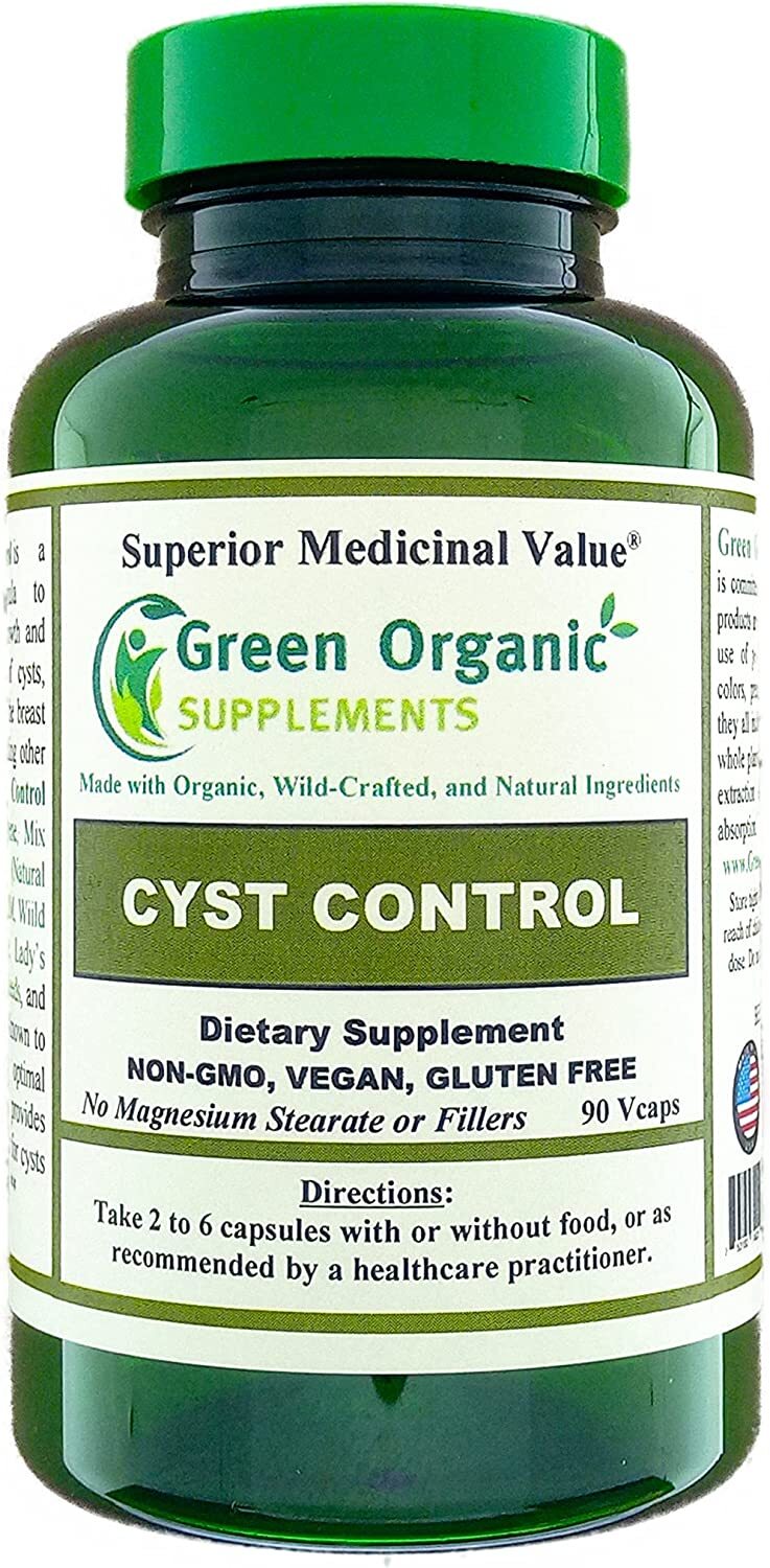 Green Organic Breast CYST 90 Vegan Capsule Plant-Based for Cysts Growth Control