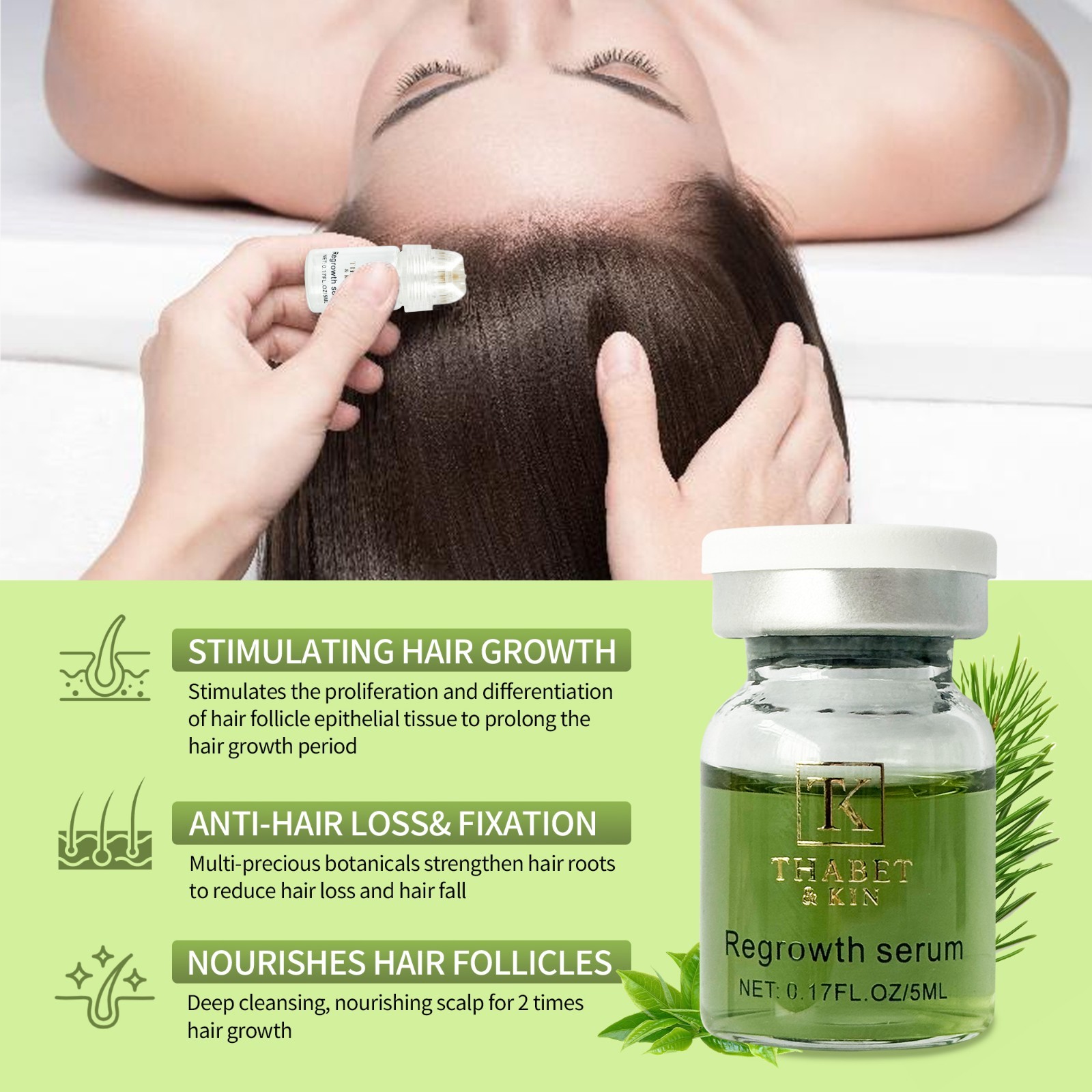 Thabet & KIN Hair Regrowth System, Advanced Hair Growth Treatment USA Brand FAST