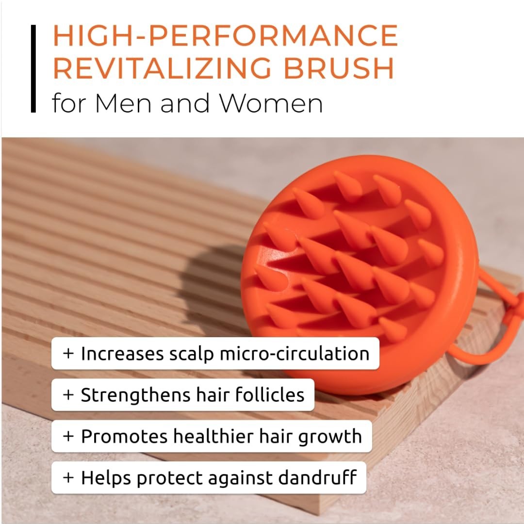 Revitalizing Silicone Scalp Brush – Shampoo Massager for Clean, Fresh Hair, Ergo