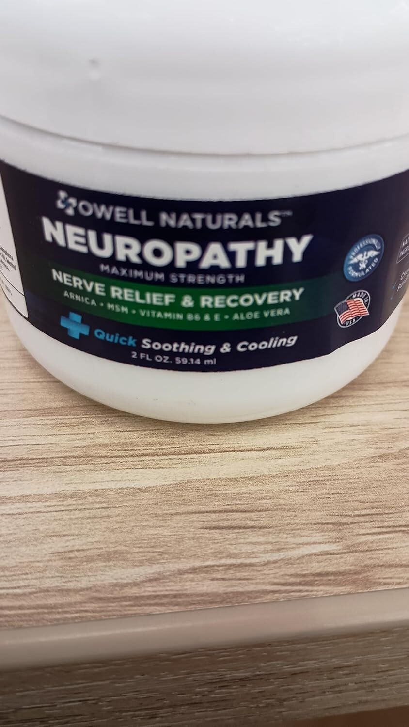 OWELL NATURALS Neuropathy Nerve Pain Relief Cream for Feet, Leg, Max Strenght