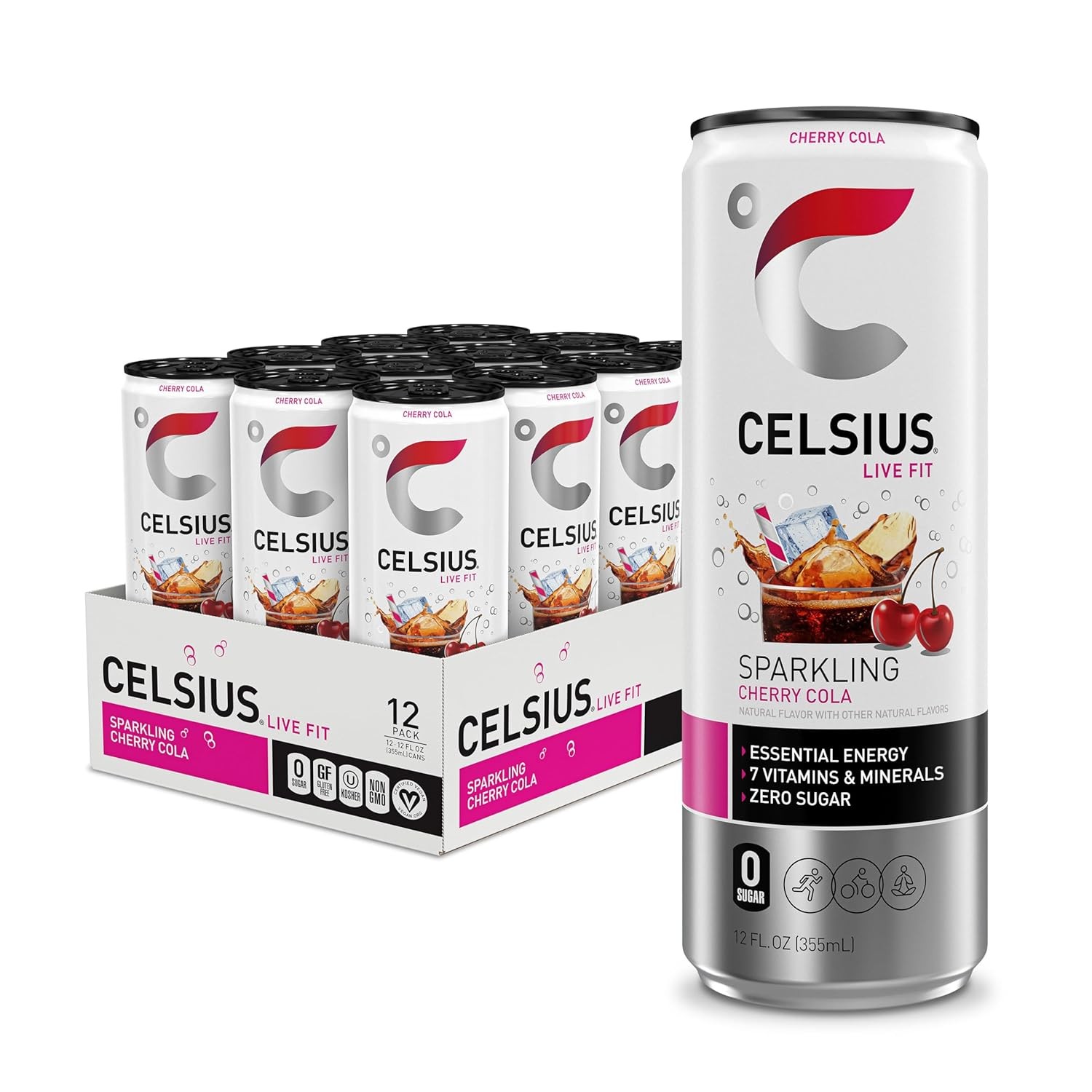 CELSIUS Sparkling, Sugar Free Energy Drink, 12 Fl Oz (Pack of 12)
