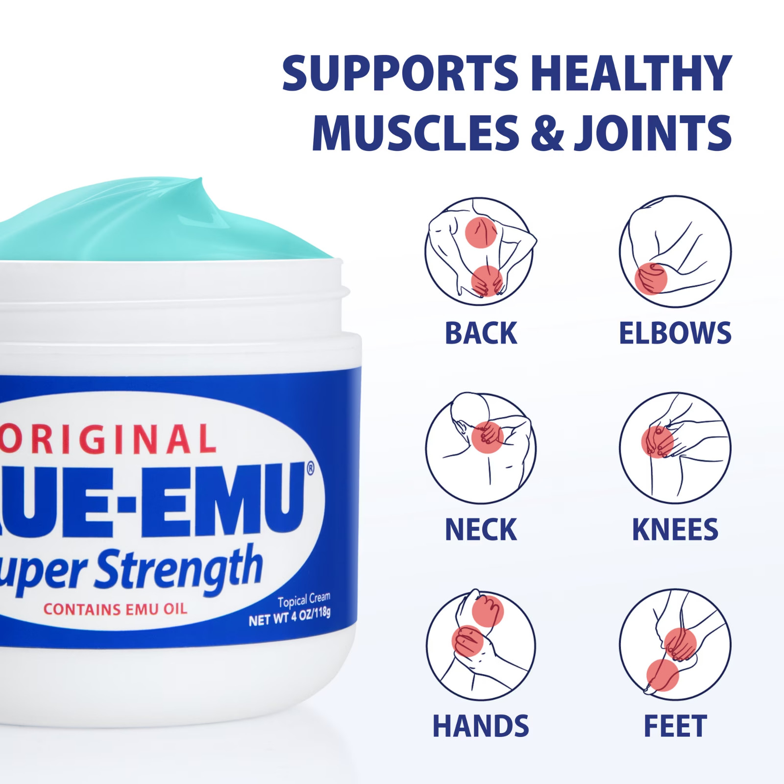 Blue-Emu Original Super Strength for Healthy Muscles & Joints 4 Oz Cream in USA