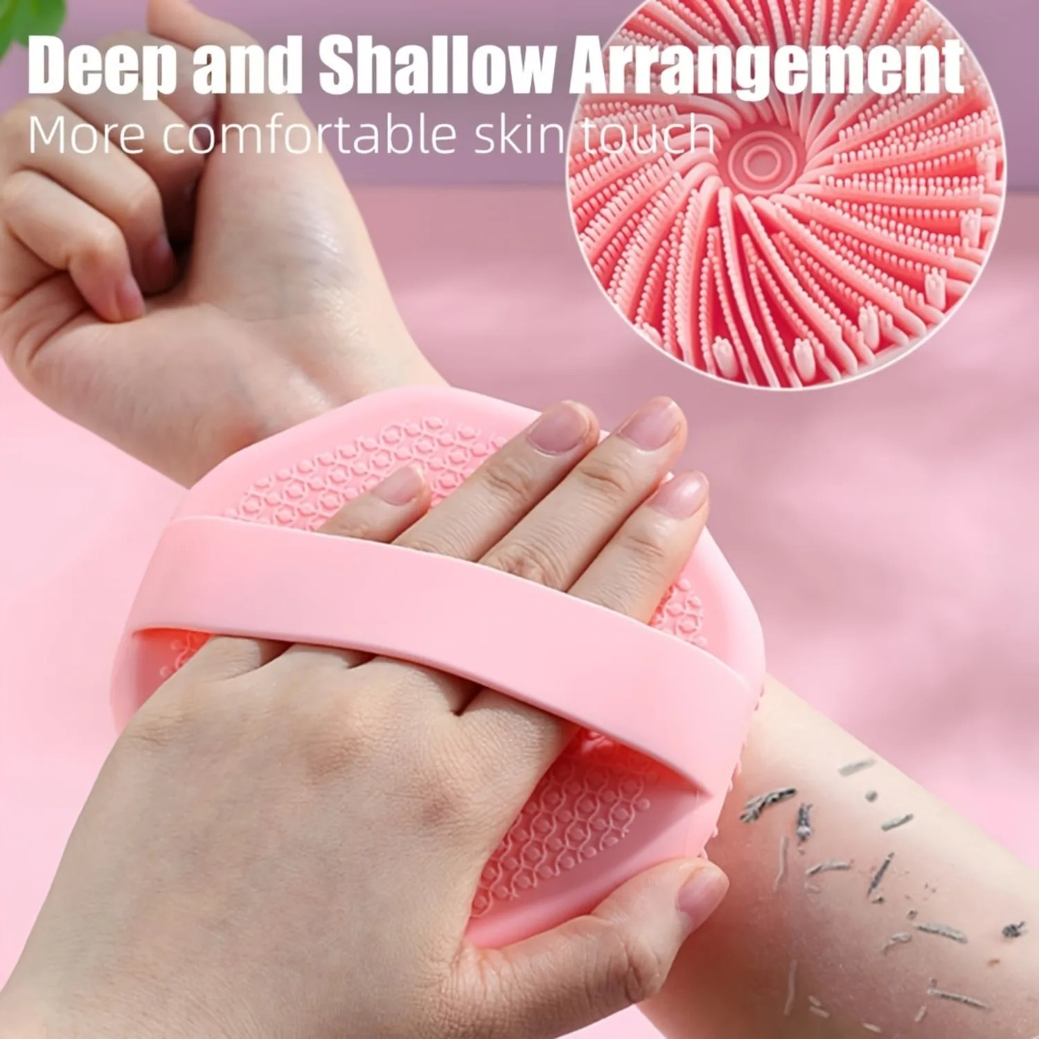 Soft Silicone Body Scrubber Exfoliating Bath Brush Shower Massage Cleansing Pad