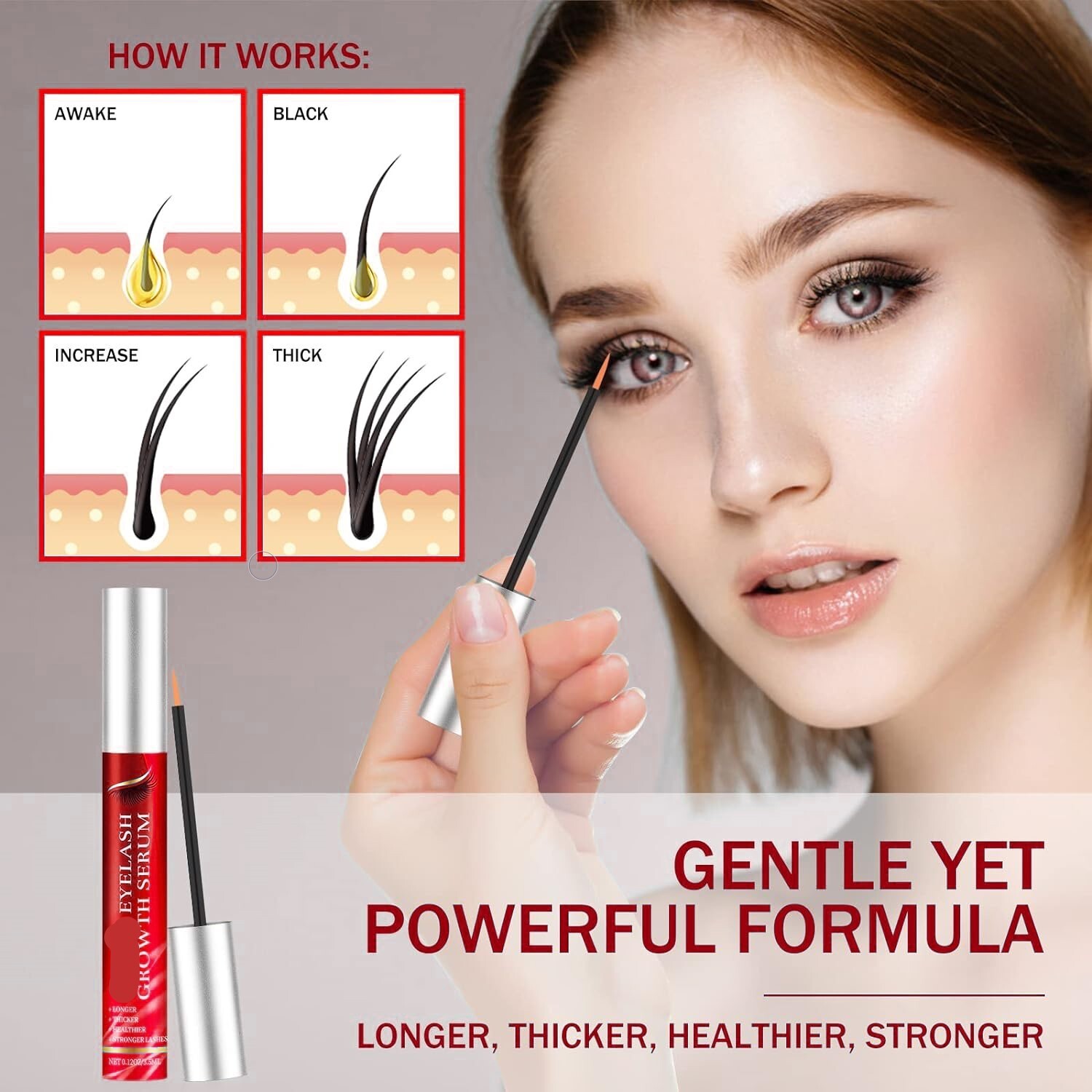 Premium Eyelash Growth Serum Eyebrow Enhancer Lash Boost Serum Fuller Thicker