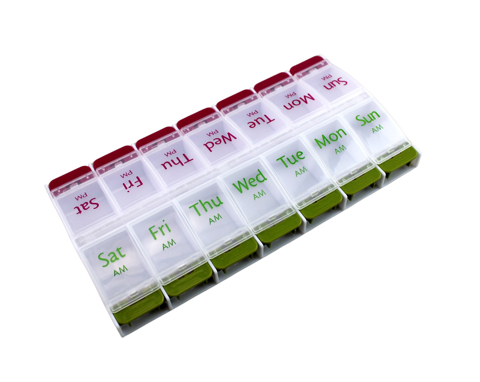 Jumbo Extra Large 8″ x 4.25″ Pill Organizer 7 Day 2 Times a Day Weekly Pill Box