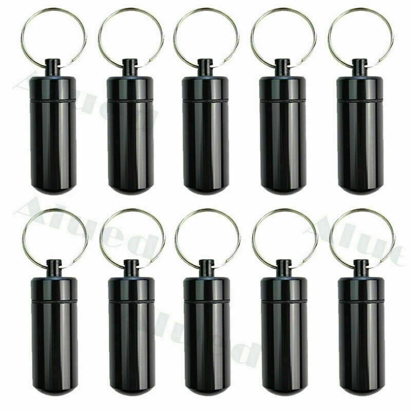 5 / 10PCS outdoor Pill box Keychain Medicine Case Bottle Drug Holder container