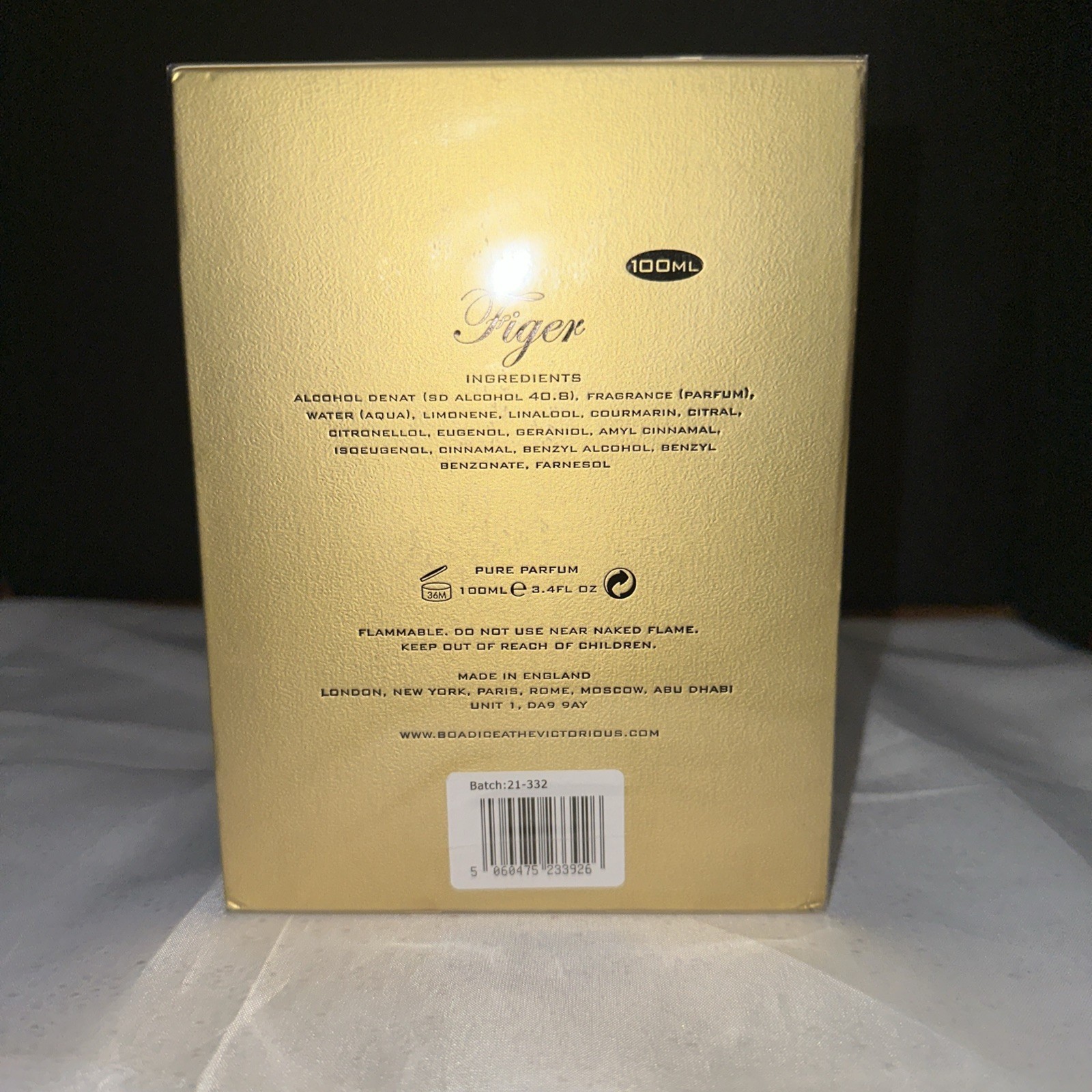 Boadicea the Victorious Tiger Perfume Spray, Regular Size 3.4 fl oz