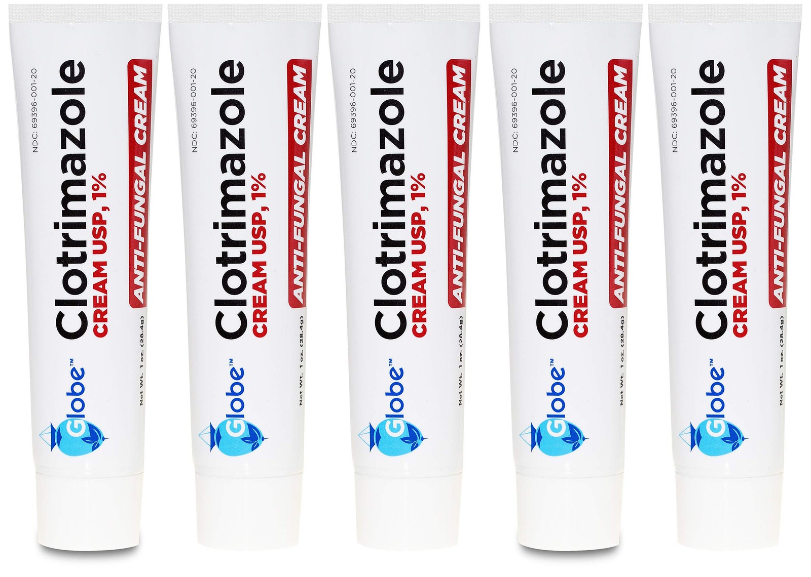 5Pack Anti-Fungal Cream Cure Athletes Foot, Jock Itch, Compare to Lotrimin AF 1%
