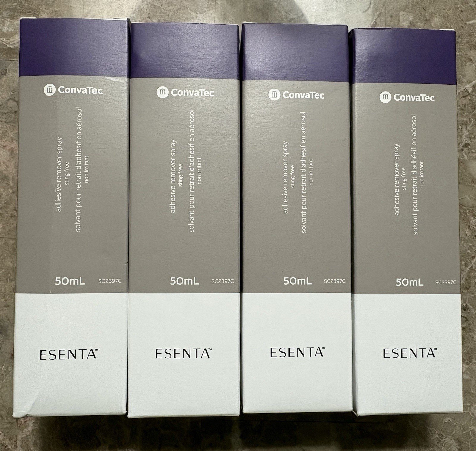 4 X ConvaTec 423289 ESENTA 50ml Adhesive Remover Spray STING FREE Exp 2029/9