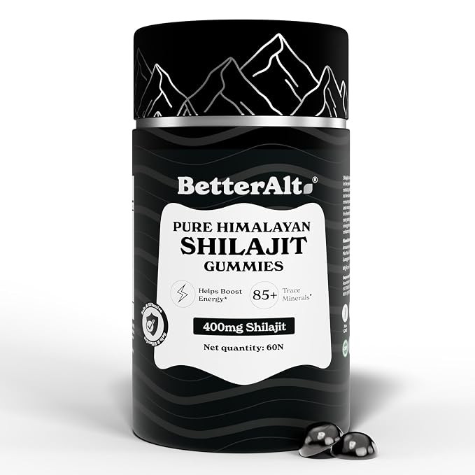 Better Alt Pure Himalayan 400mg Shilajit/Shilajeet Gummies, 75%+ Fulvic Acid 60N