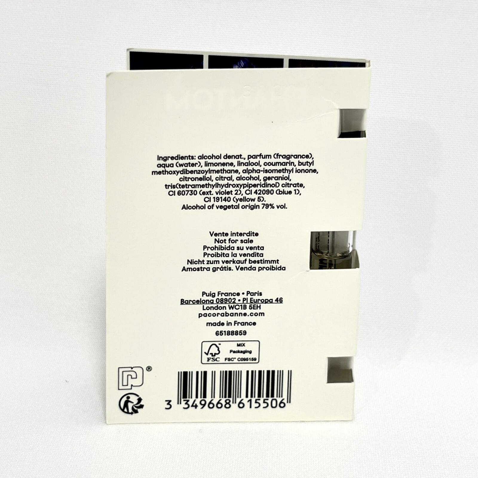 Paco Rabanne Phantom Eau de Parfum Sample Spray Vial Fragrance for Men NEW