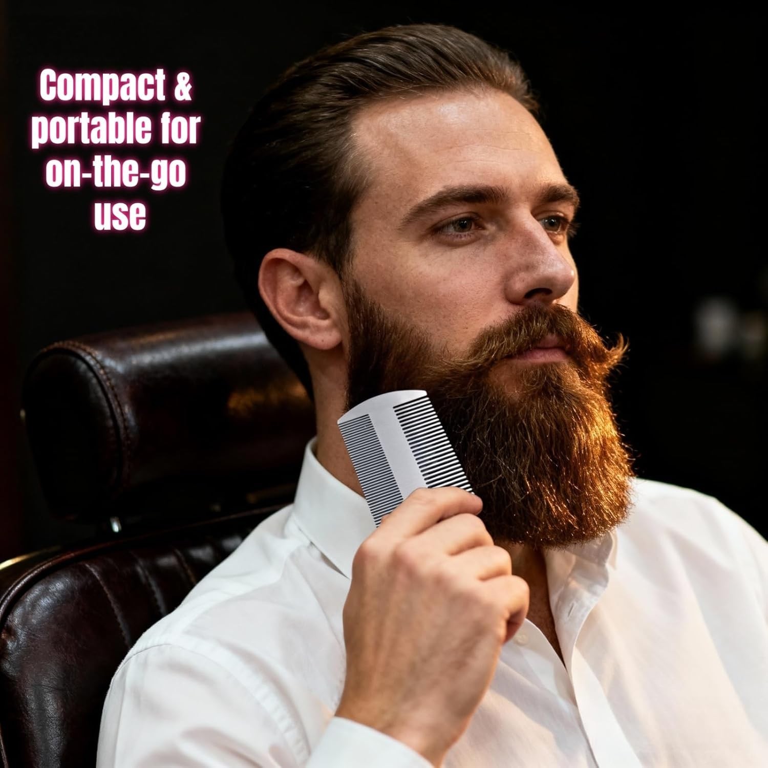 2 Pcs Metal Beard hair Comb for Men – Stainless Steel Pocket Mustache Comb, Dual