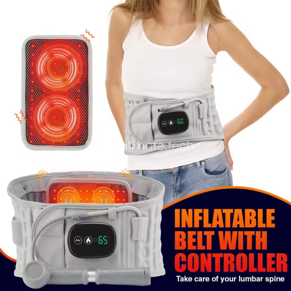 Heating Vibration Waist Belt Red Light Massager Lower Back Pain Relief Daily Use