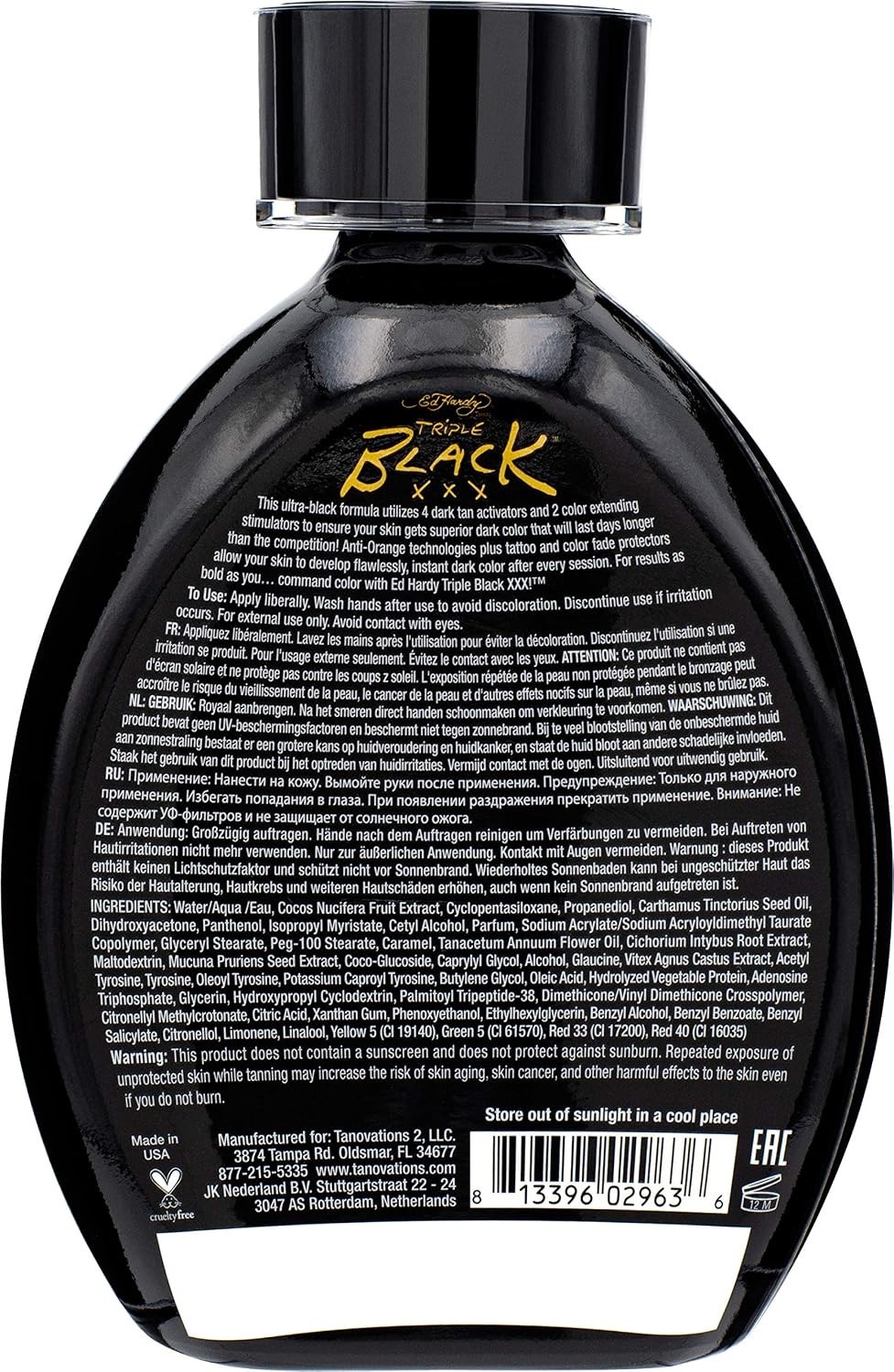 Ed Hardy BLACK XXX Instant Dark Color Tanning Lotion, 13.5 oz – New, Sealed!!!