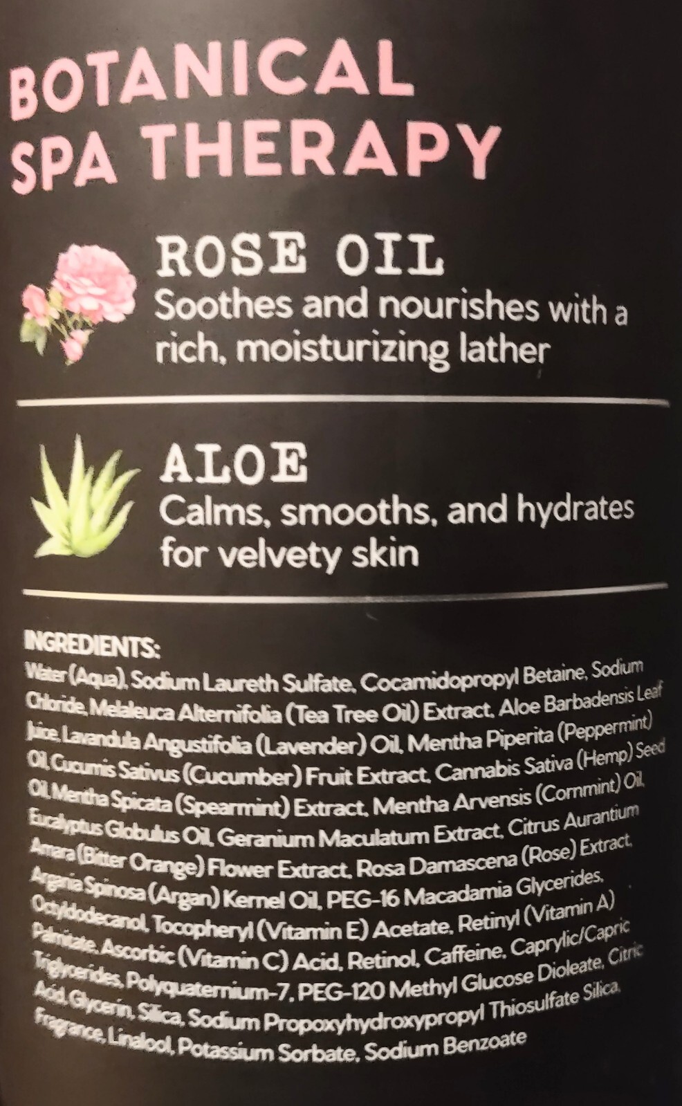 (2) Botanical Spa Therapy SOOTHING ROSE OIL BODY WASH Aloe & Macadamia 32 oz ea
