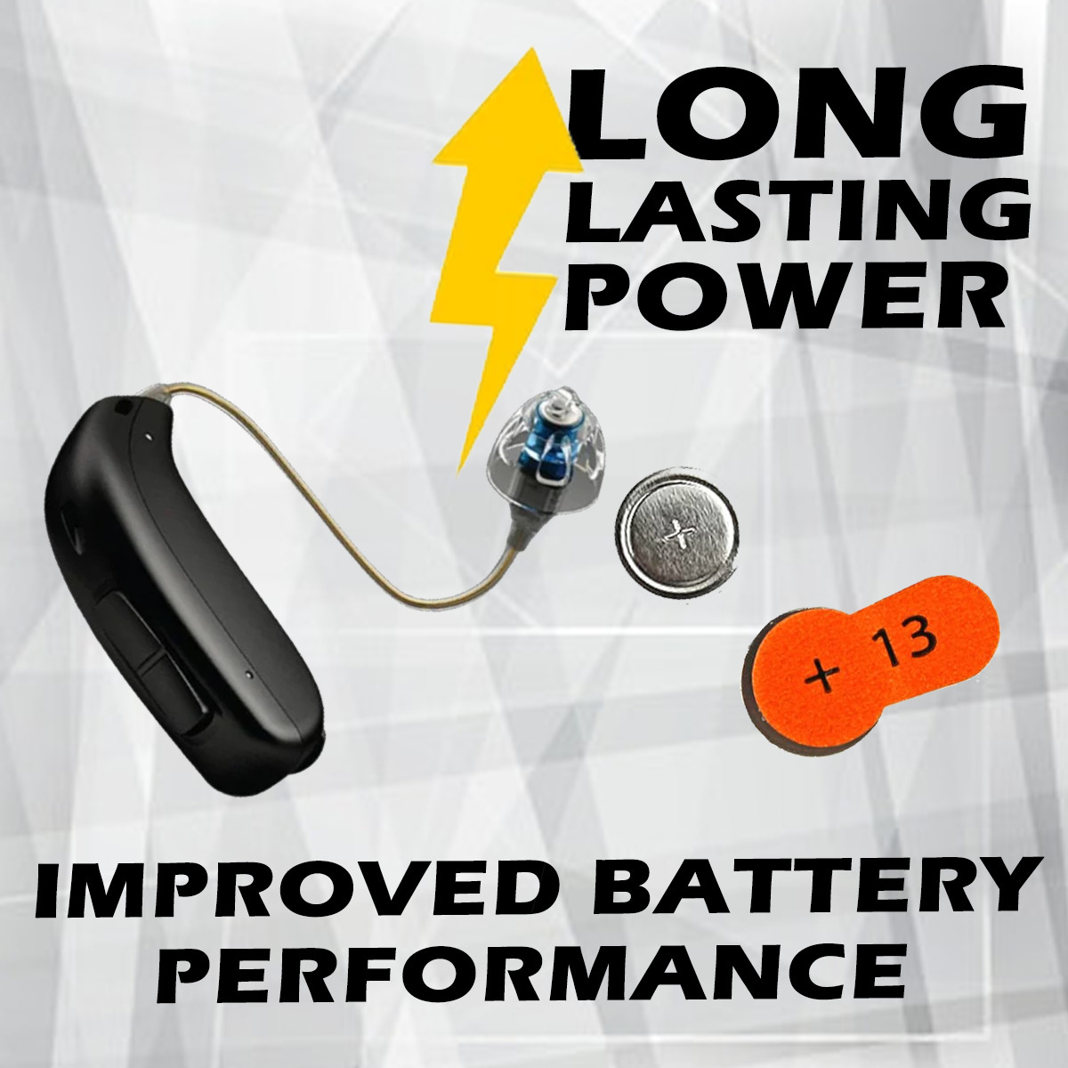 60 ZeniPower MF Hearing Aid Batteries Size: 13 + Battery Holder Keychain