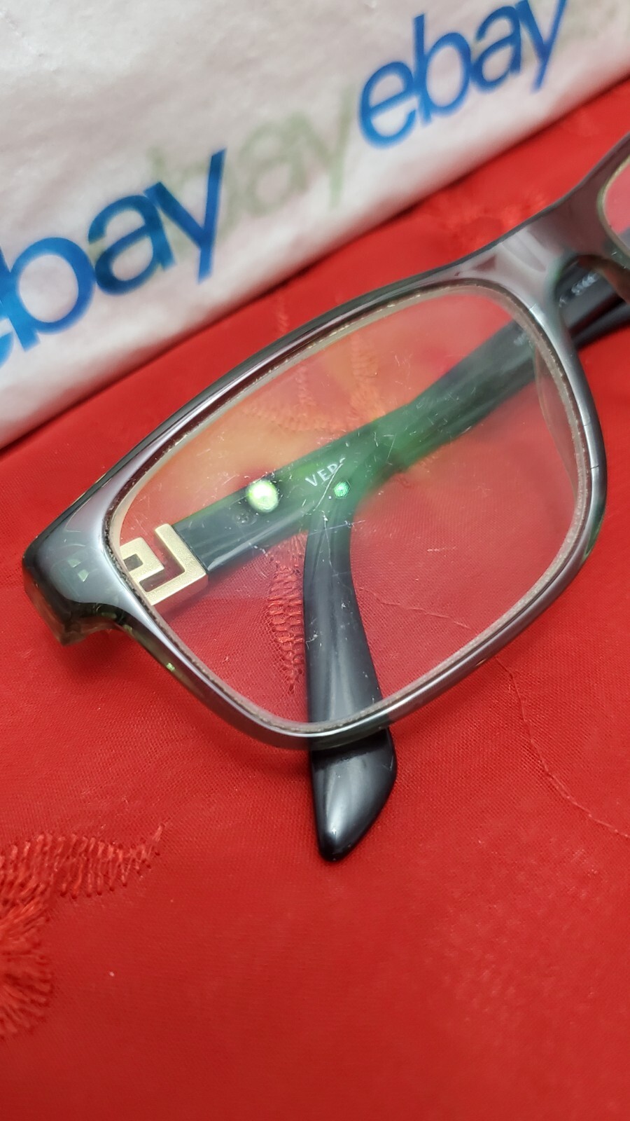 VERSACE 3211 5144 Clear/Green Black 55¤17 145 Eyeglasses “Frame Only” Rx Unknown