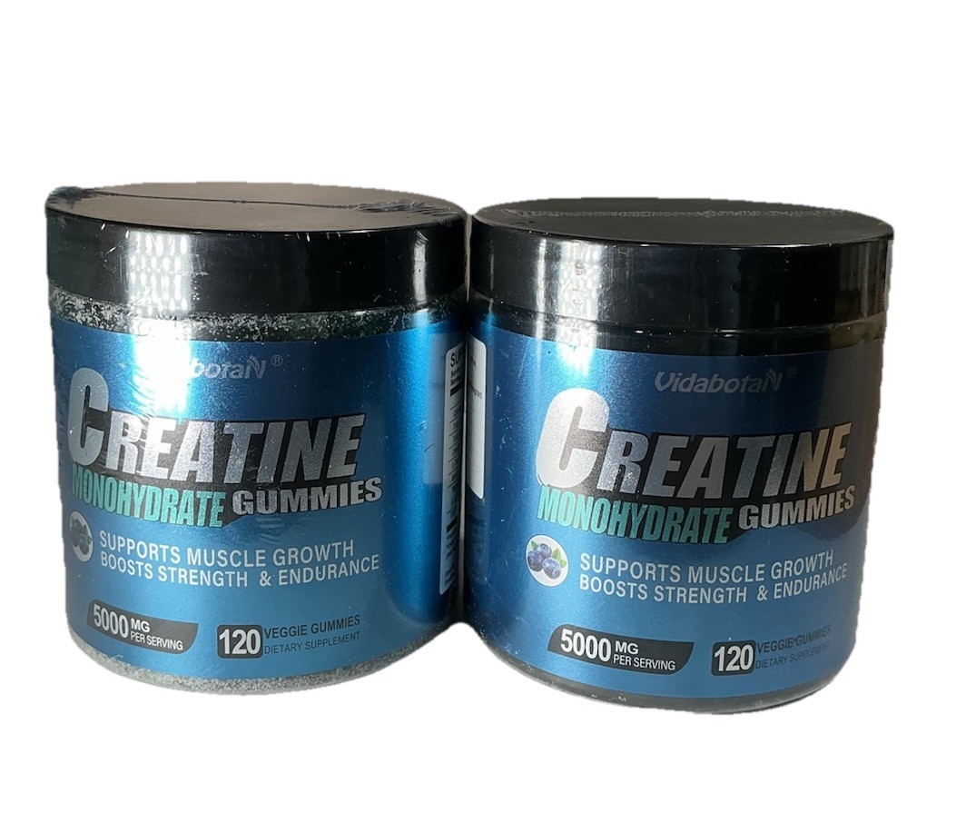 Creatine Monohydrate Gummies (2 PACK) 120ct Blueberry 5000mg Per Serving