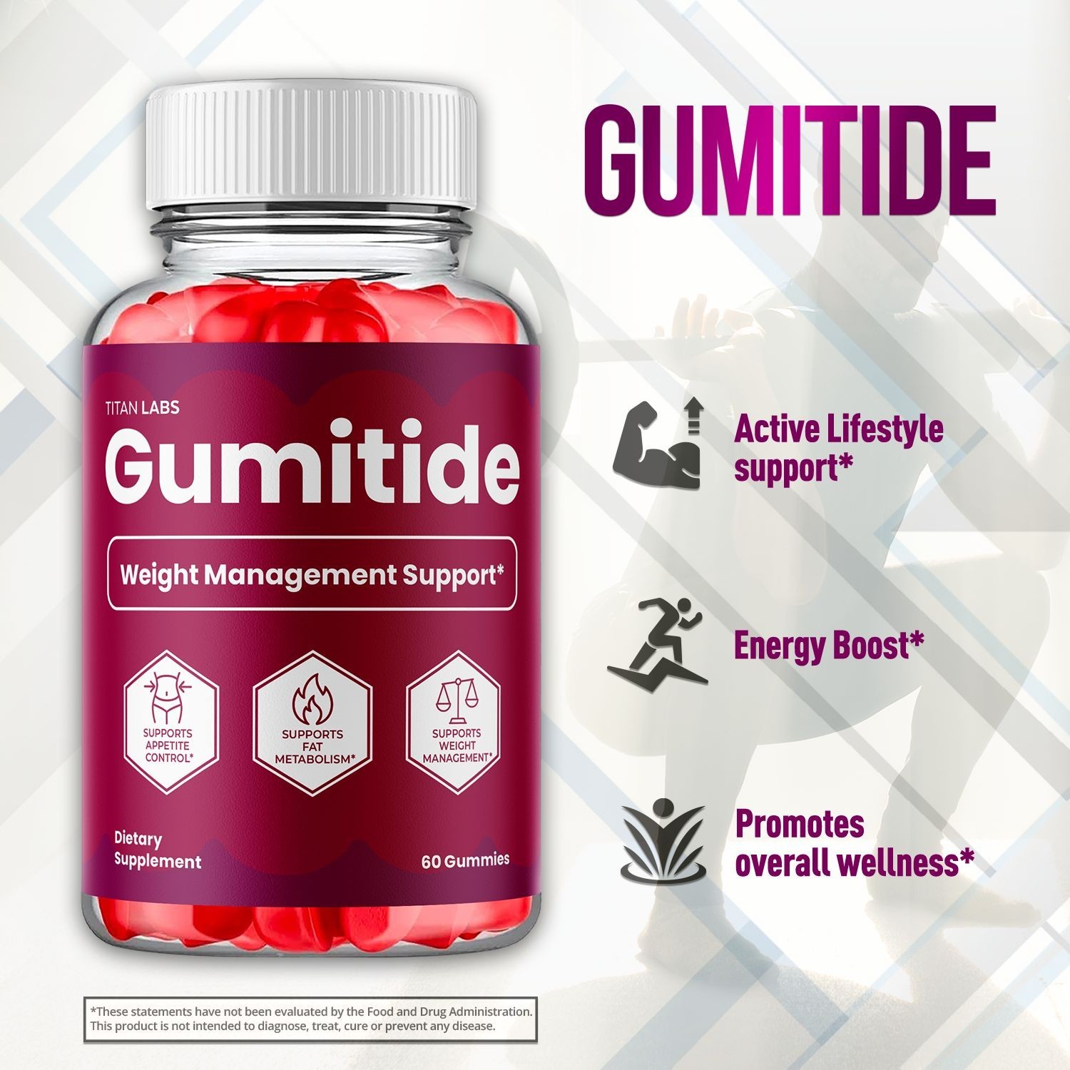 (1 Pack) Gumitide ACV Gummys 1000MG Advanced Gumi Tide Supplement 60 Gummies