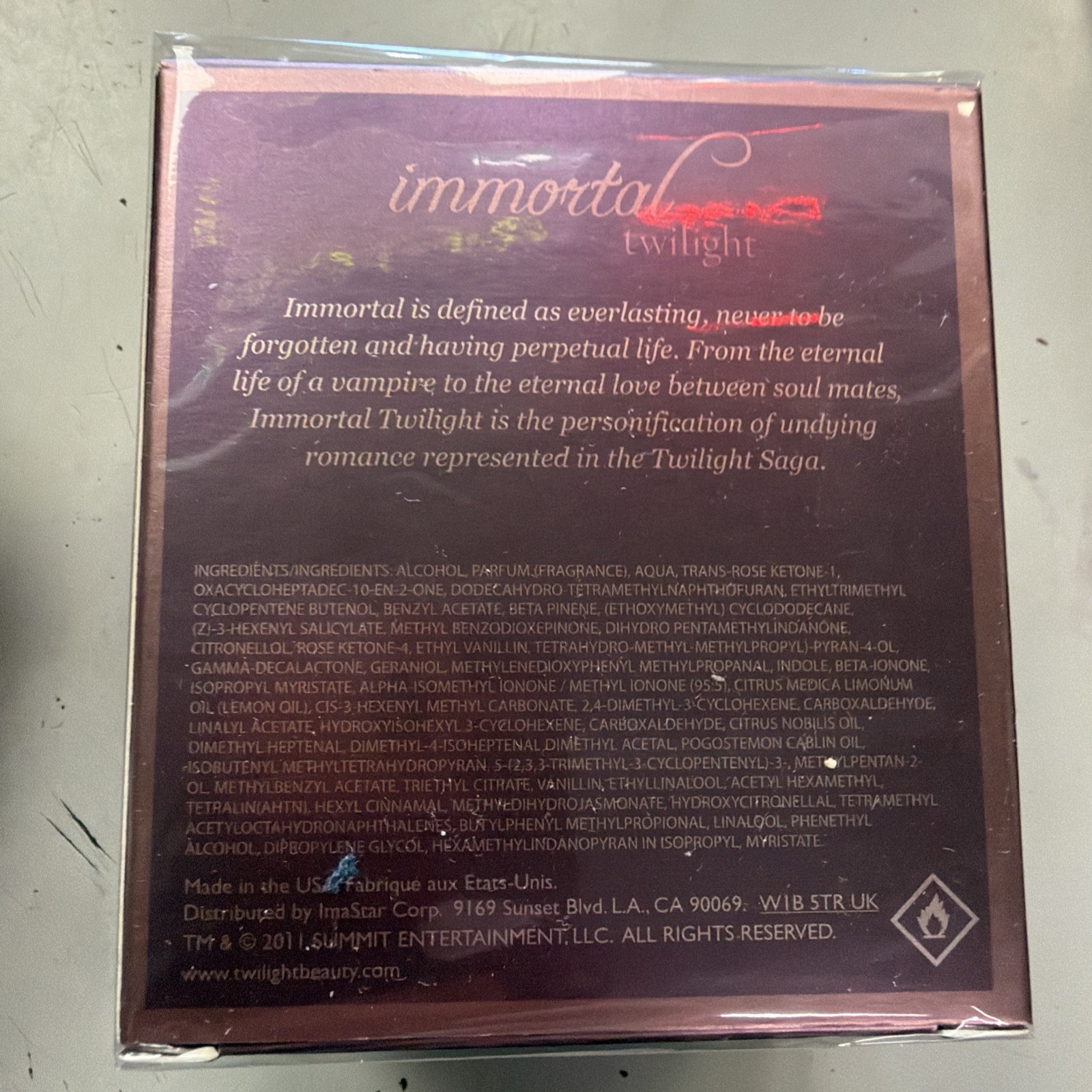 Immortal Twilight Perfume – Bella Edward Fragrance – 50 ml – NEW