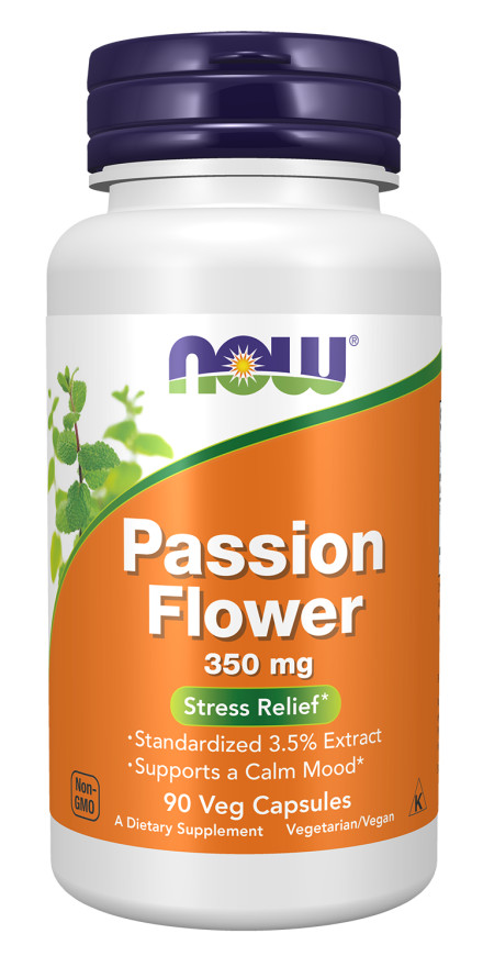 NOW Foods Passion Flower 350 mg 90 Veg Caps 04/28EXP