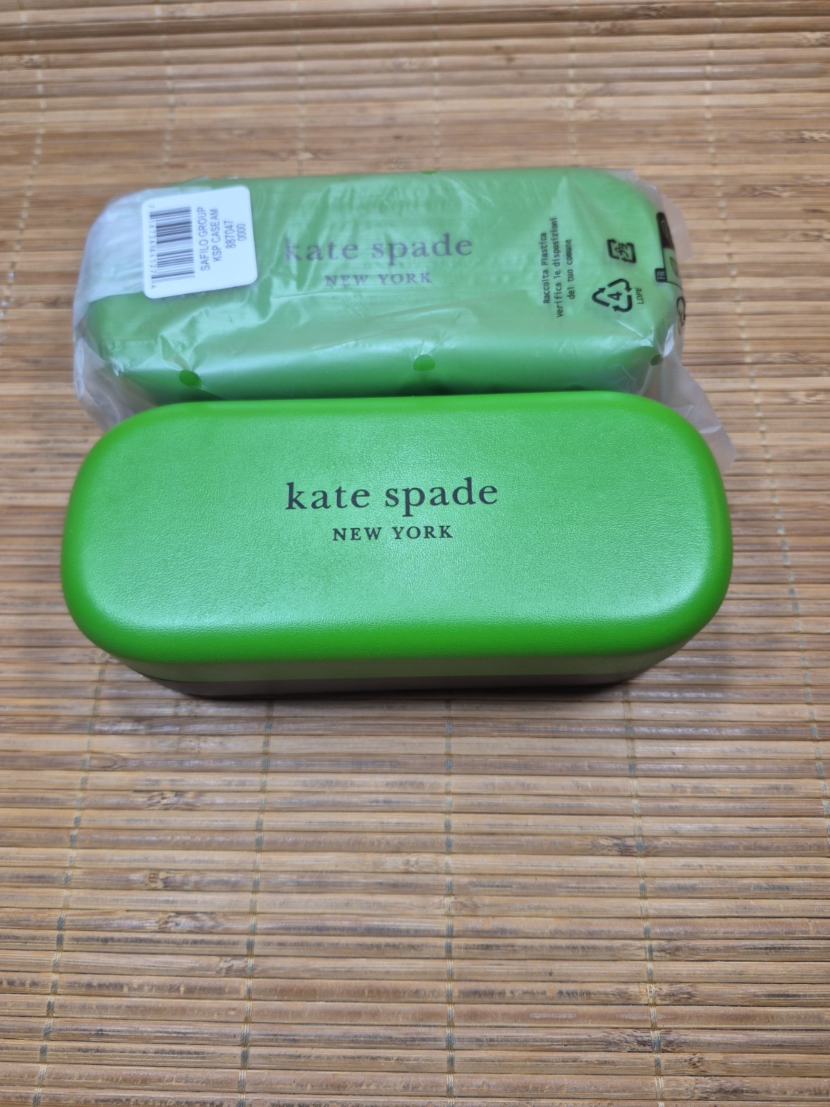 (2) Brand New Kate Spade Green & Black Glasses or Sunglasses Clamshell Case ~New