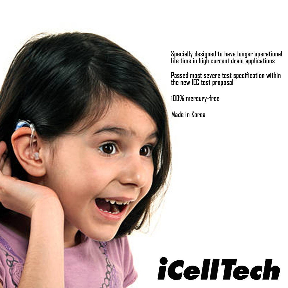 iCellTech Size 312 Hearing Aid Batteries PR41 Zinc Air 1.45V (60 Pack)
