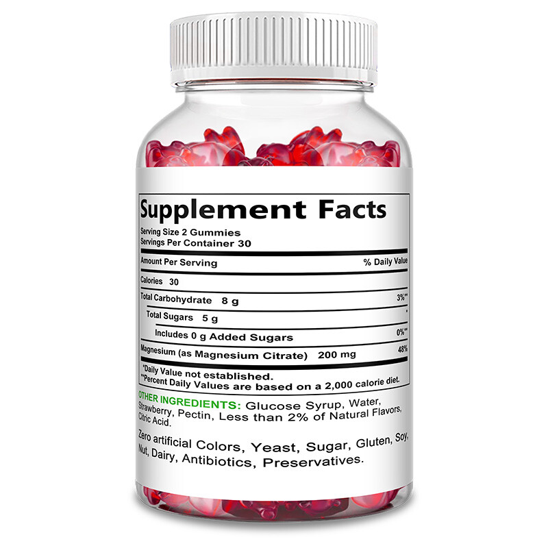 Magnesium GUMMIES HIGH ABSORPTION Citrate 200 mg per serving