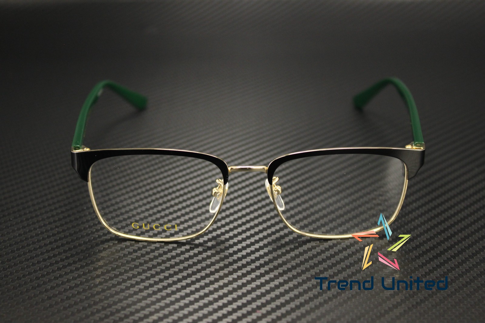GUCCI GG0934OA 001 Rectangular Squared Metal Black Green 54 mm Men’s Eyeglasses