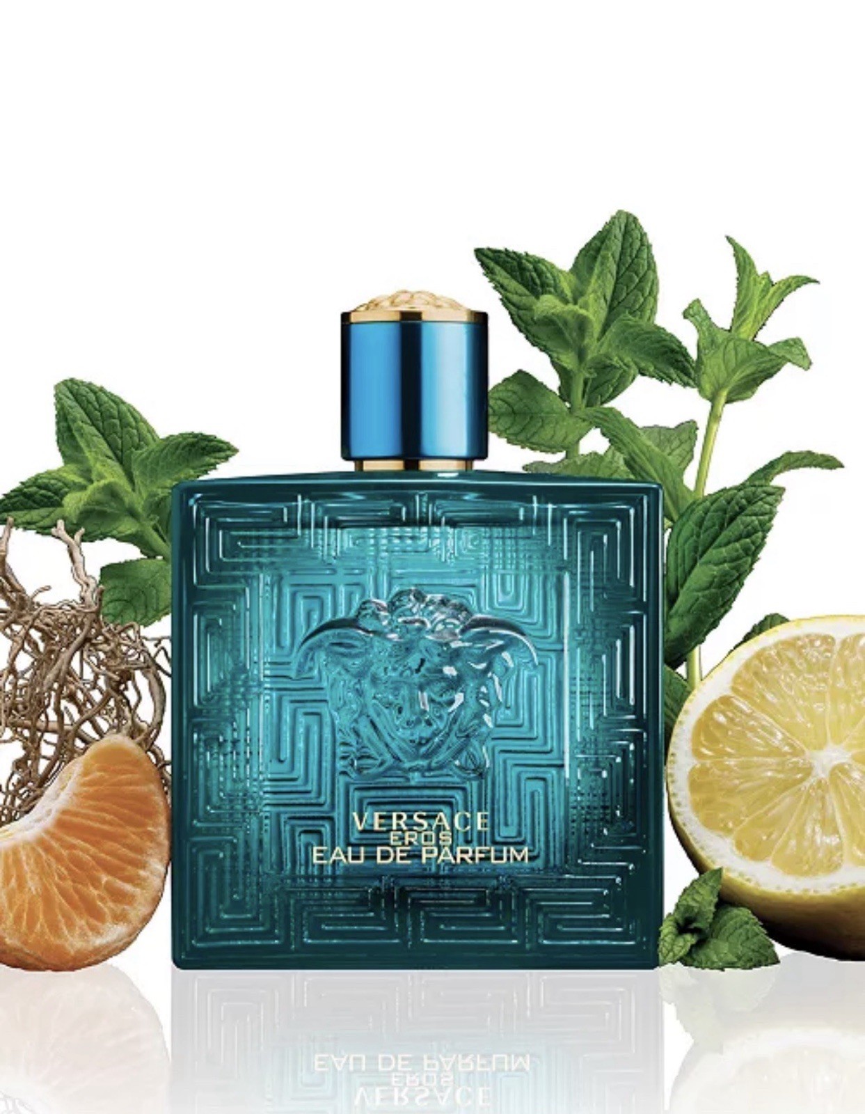 Versace Eros Eau de Parfum Spray, Lemon Mint, Regular Size 3.4 fl oz