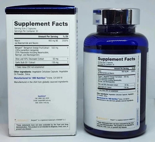 1MD Nutrition CholestMD Promotes Cholesterol Health 60 Capsules EXP: 12/2027