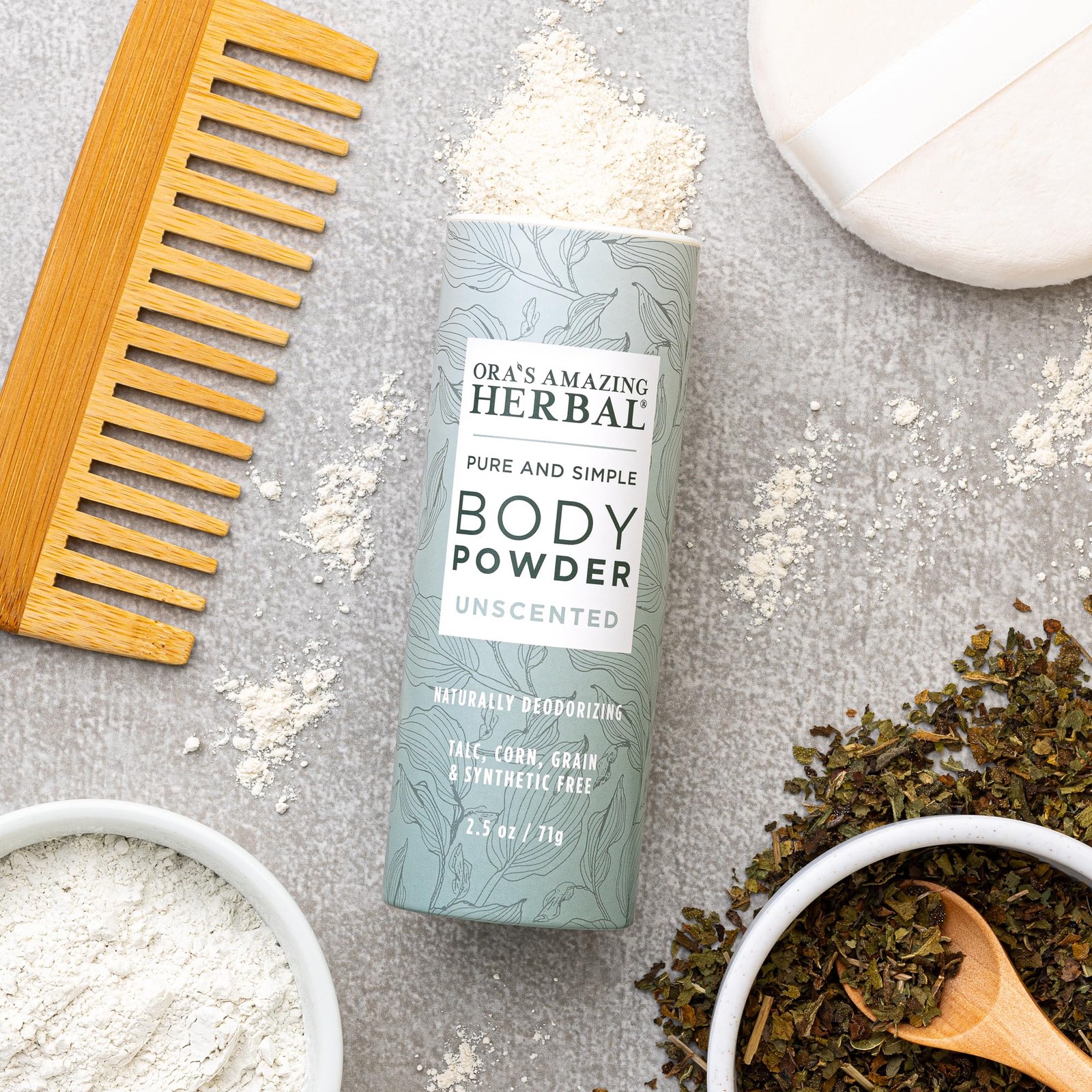 Ora’s Amazing Herbal Fragrance Free Body Powder 2.5 Ounce (Pack of 1), NIL