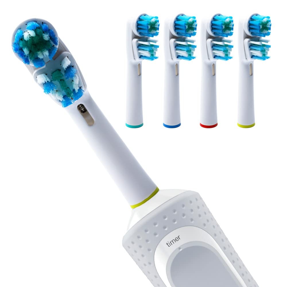 Hippie Hype Double Clean Brush Heads Compatible Braun Oral-B Dual Clean