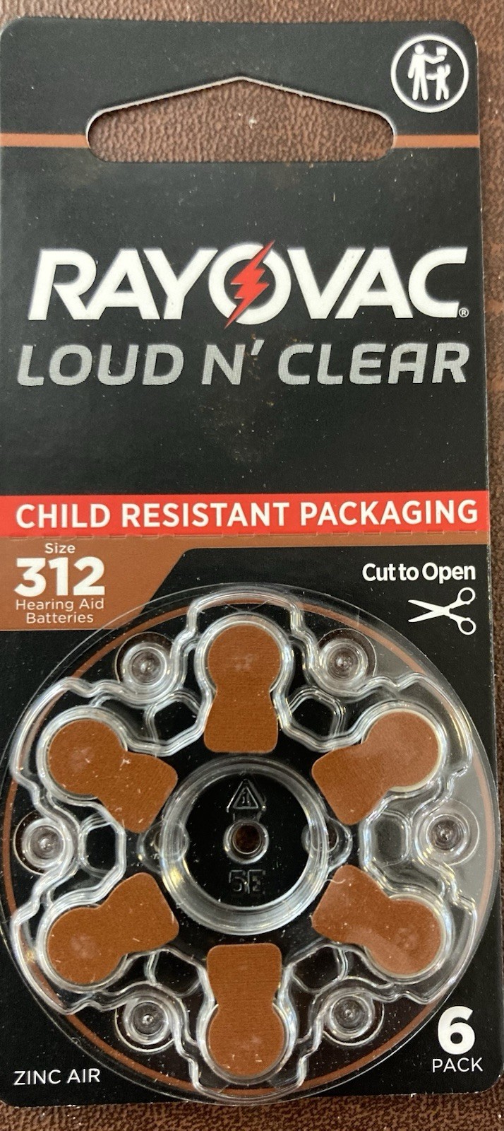 Rayovac Loud N’ Clear Size 312 Hearing Aid Batteries, Four 6-Packs, 24 cells!