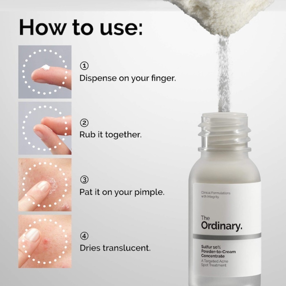 The Ordinary Authentic Sulfur 10% Powder-to-Cream Concentrate Acne 0.176 oz