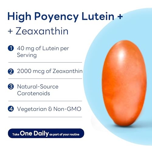 Vitamin World Lutein & Zeaxanthin Supplements, 40mg Lutein, Eye Health, Blue