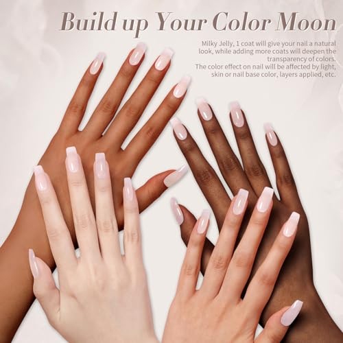 Milky White Gel Nail Polish Jelly White Sheer Translucent Neutral milky white