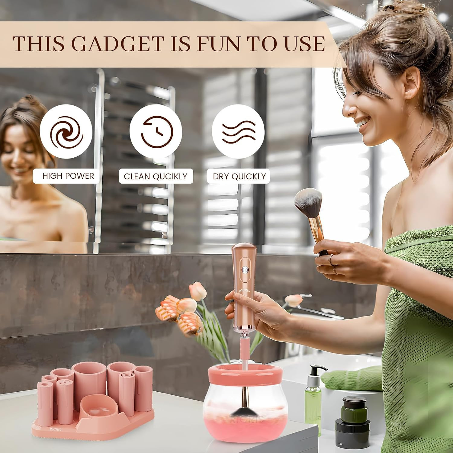 Electric Makeup Brush Cleaner and Dryer Machine – Super Fast Clean and Dry Make